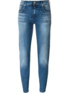 7 For All Mankind Stonewashed Skinny Jeans, Women's, Size: 27, Blue, Cotton/polyester/spandex/elastane