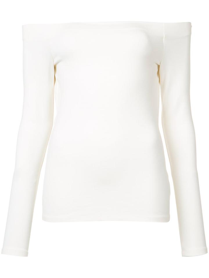 L'agence Off-the-shoulder Top, Women's, Size: Medium, White, Viscose/spandex/elastane