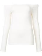 L'agence Off-the-shoulder Top, Women's, Size: Medium, White, Viscose/spandex/elastane
