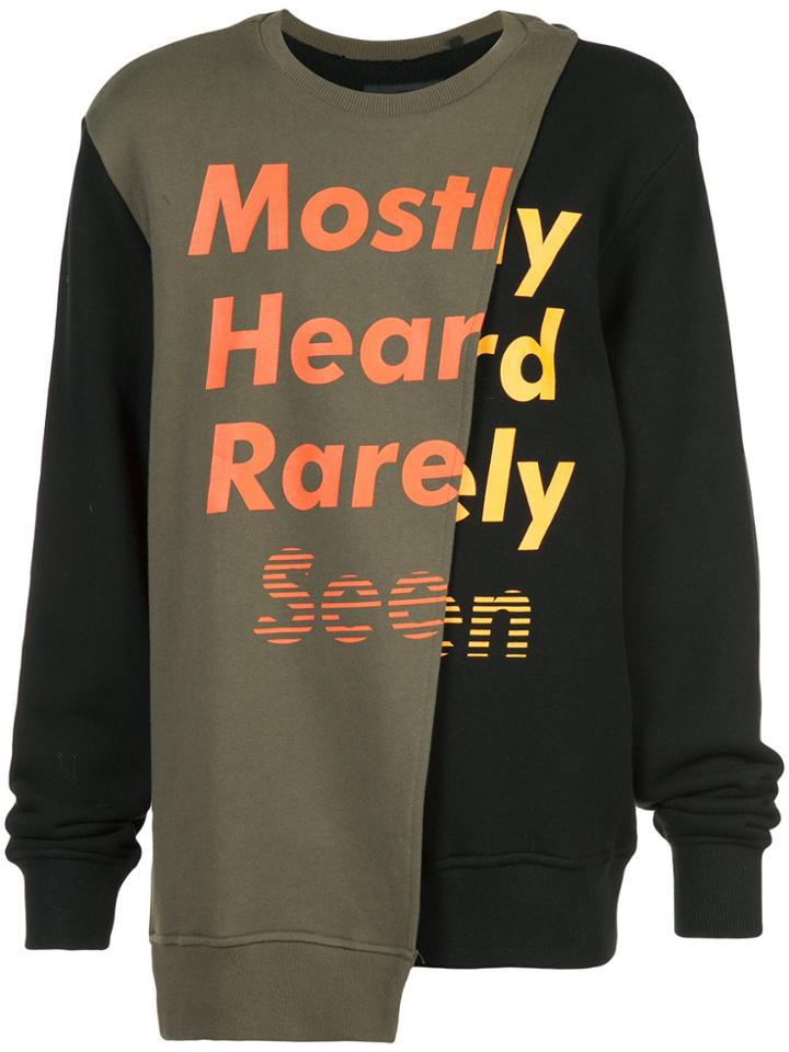 Mostly Heard Rarely Seen Colour-block Logo Patch Sweatshirt - Green