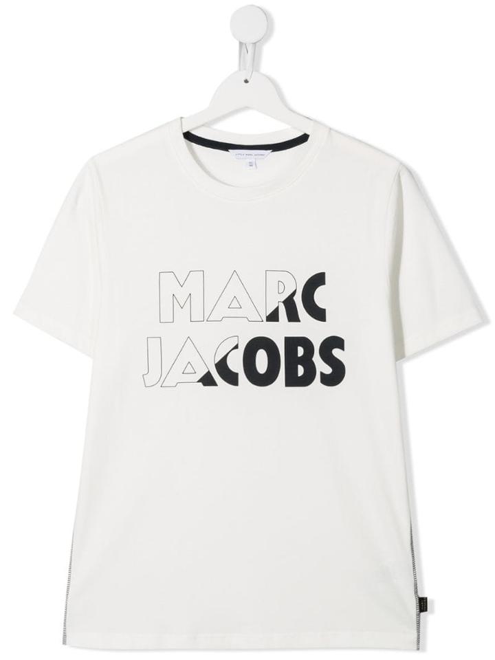 Little Marc Jacobs Teen Logo Print T-shirt - White