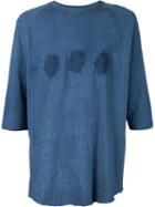By Walid Embroidered Detail T-shirt, Men's, Size: M, Blue, Cotton