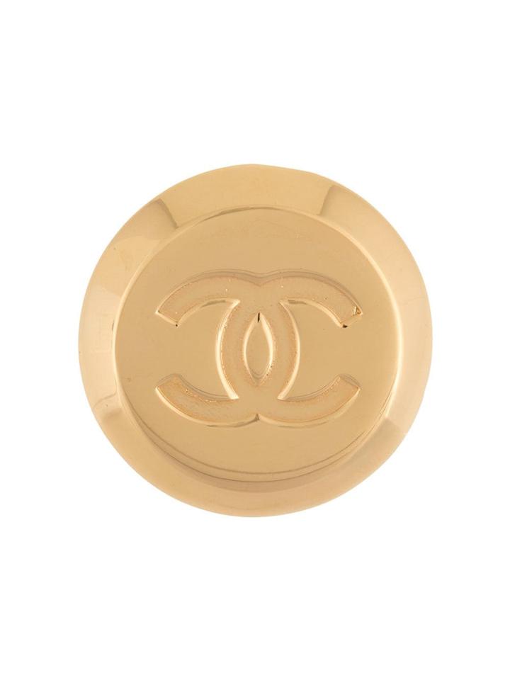 Chanel Vintage Cc Logos Scarf Ring - Gold