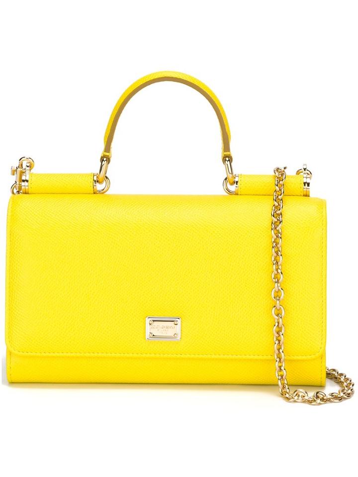 Dolce & Gabbana Mini 'von' Wallet Crossbody Bag, Yellow/orange, Calf Leather