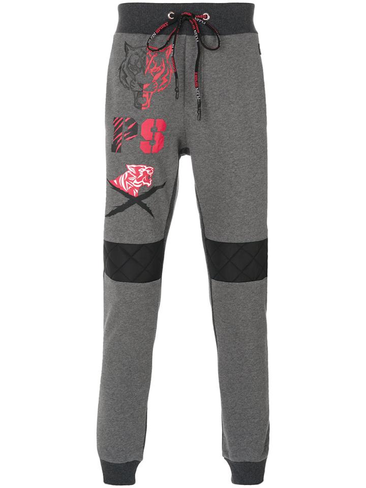 Plein Sport Tiger Logo Track Trousers - Grey