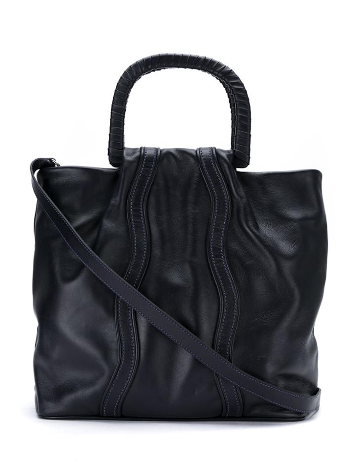 Sarah Chofakian Panelled Tote Bag - Blue