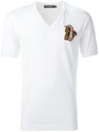 Dolce & Gabbana Smile Patch T-shirt, Men's, Size: 52, White, Cotton/viscose