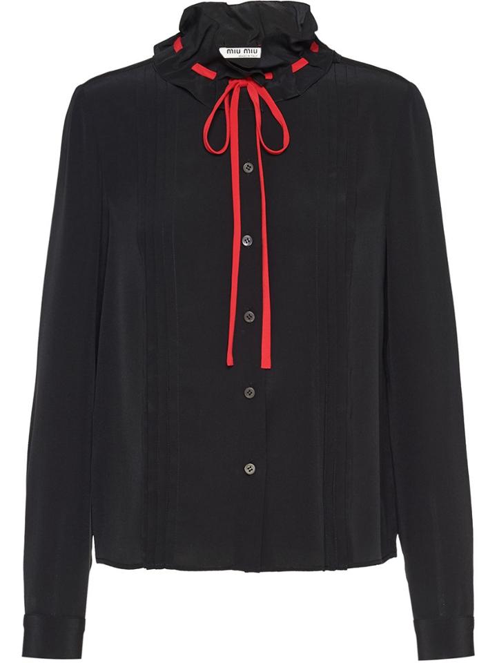 Miu Miu Drawstring Blouse - Black