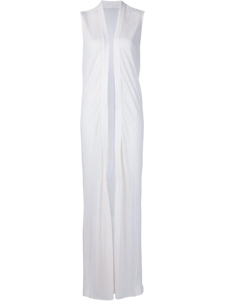 The Elder Statesman Long Sleeveless Cardigan - White