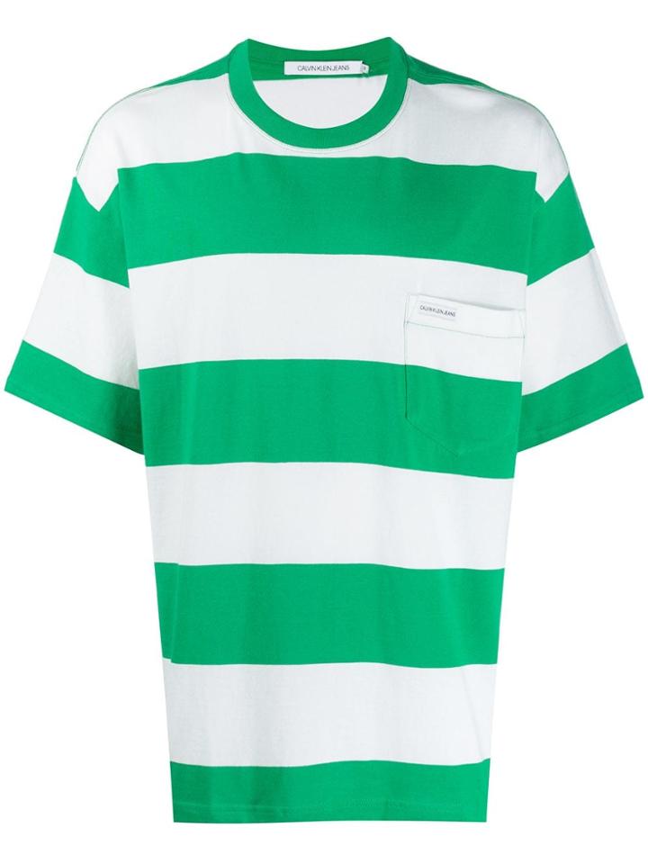 Calvin Klein Jeans Oversized Striped T-shirt - White