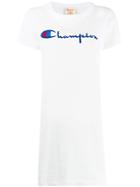 Champion Logo Embroidered T-shirt Dress - White