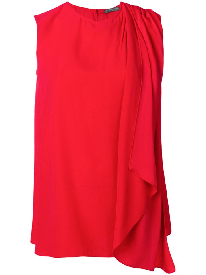 Alexander Mcqueen Draped Shift Top - Red