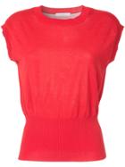 Astraet Short Sleeved Knit Top - Red