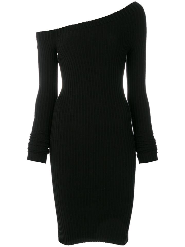 Helmut Lang One Shoulder Dress - Black