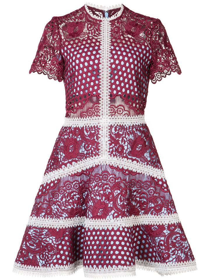 Alexis - Mosaic Flared Mini Dress - Women - Cotton/polyester/spandex/elastane - M, Blue, Cotton/polyester/spandex/elastane