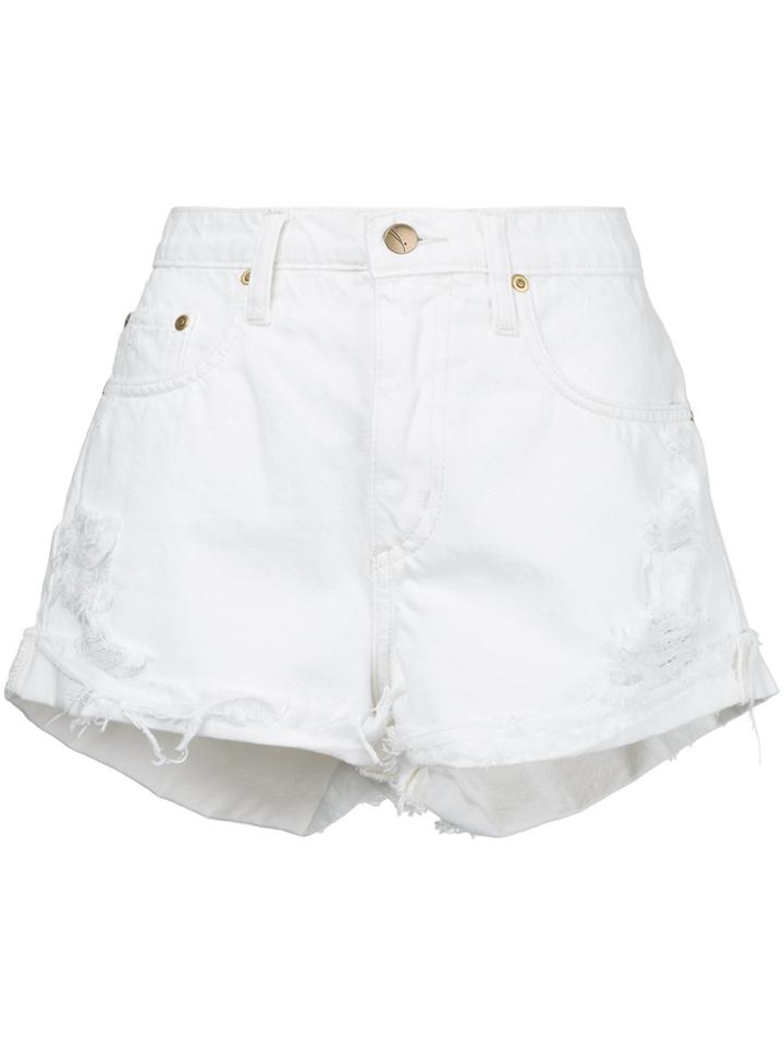 Nobody Denim Boho Short Fray Wanderer Shorts - White