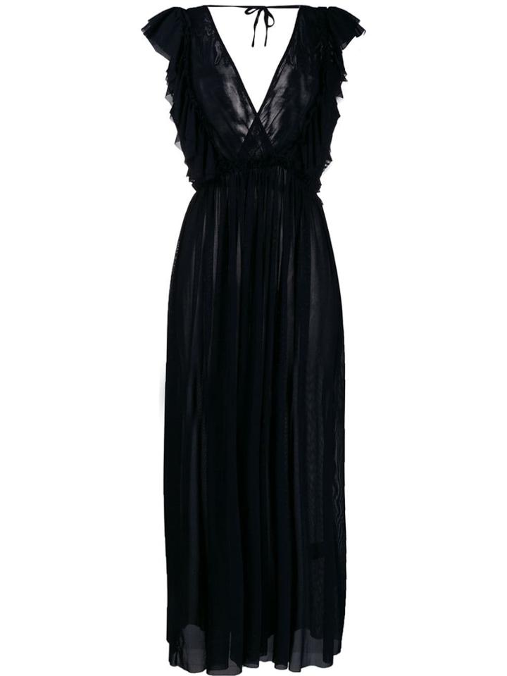 Fisico Ruffle-trimmed Long Dress - Black