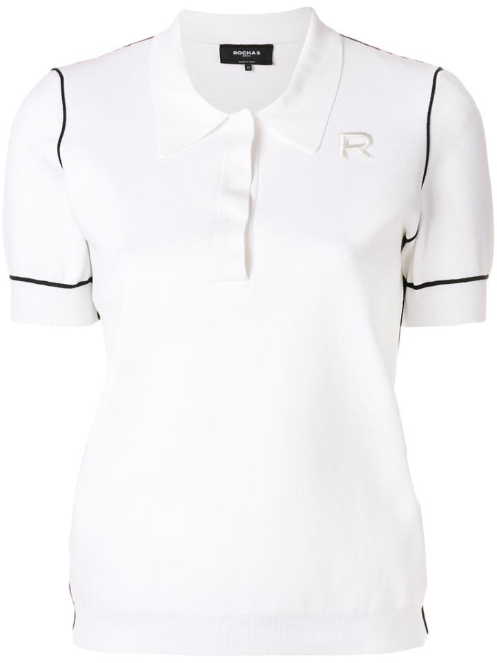 Rochas Contrast Detail Polo Top - White