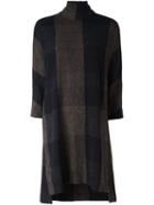 Stephan Schneider High Neck Checked Dress, Women's, Size: Medium, Brown, Wool