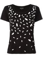 Emporio Armani Contrast Print T-shirt, Women's, Size: 44, Black, Cotton/modal