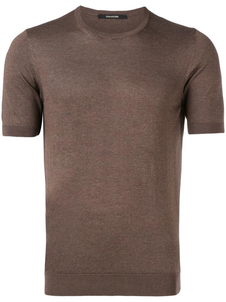 Tagliatore Classic Plain T-shirt - Brown