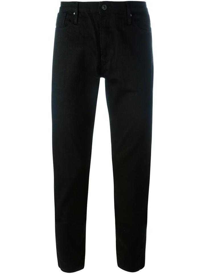 Armani Jeans Straight Leg Jeans, Men's, Size: 33, Black, Cotton/spandex/elastane