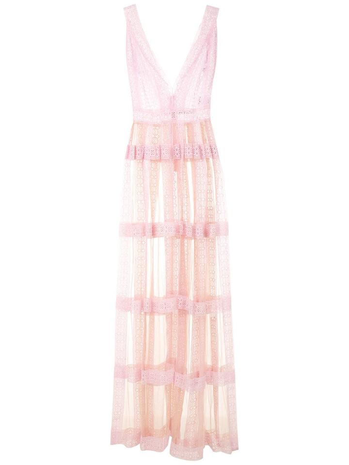 Martha Medeiros Iris Sheer Party Dress - Pink