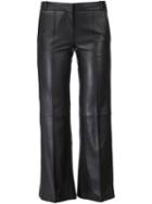 Barbara Bui Lambskin Cropped Trousers, Women's, Size: 36, Black, Lamb Skin