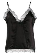 Pinko Lace Trimmed Camisole Top - Black