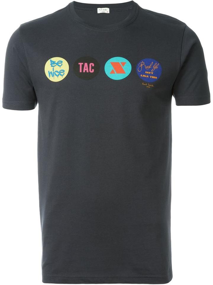 Paul Smith Jeans Front Print T-shirt, Men's, Size: Xxl, Blue, Cotton
