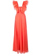 Giambattista Valli Deep V-neck Gown - Pink & Purple