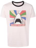 Saint Laurent 'sweet Dreams' Shark Ringer T-shirt, Men's, Size: Medium, Pink/purple, Cotton