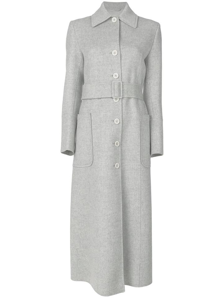 Helmut Lang - Single Breasted Coat - Women - Silk/cashmere/wool - L, Grey, Silk/cashmere/wool