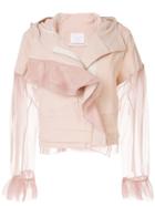 Shanshan Ruan Sheer Sleeve Jacket - Pink