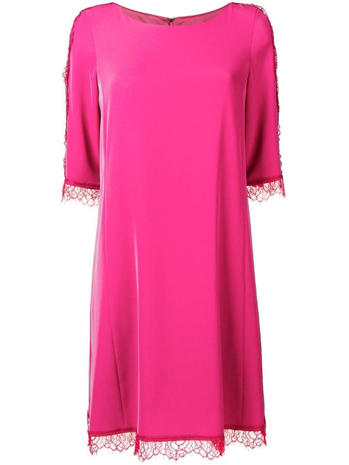 Blumarine Embroidered Lace Detailed Dress - Pink