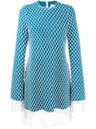 Marques'almeida Mesh Overlay Dress, Women's, Size: Xs, Blue, Cotton/virgin Wool