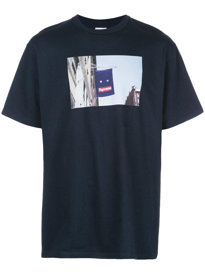 Supreme Banner Print T-shirt - Black