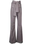 Silvia Tcherassi Checked Flared Trousers - Brown