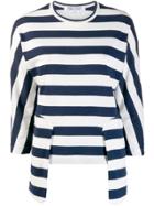 Comme Des Garçons Panelled Cropped Sleeve Top - Blue