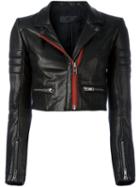 Haider Ackermann - Miza Biker Jacket - Women - Cotton/calf Leather/rayon - 36, Women's, Black, Cotton/calf Leather/rayon