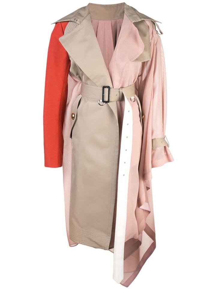 Sacai Asymmetrical Trench Coast - Pink
