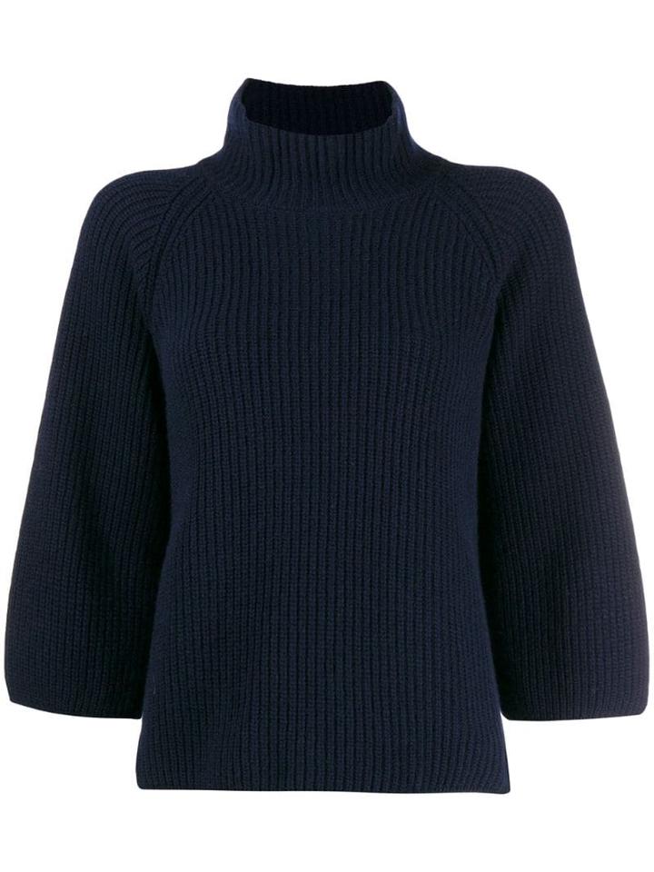 Gentry Portofino Funnel Neck Jumper - Blue