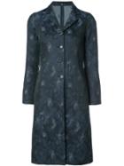 Peter Cohen Patterned Single-breasted Coat - Blue
