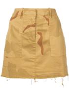 Nili Lotan Ilona Camouflage Print Mini Skirt - Yellow