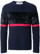 Education From Youngmachines Colour Block Jumper, Men's, Size: 2, Blue, Lambs Wool