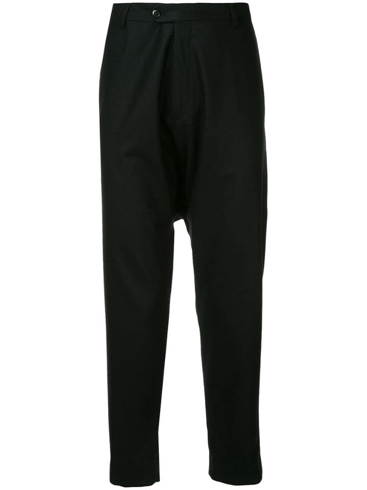 Sartorial Monk Cropped High Waisted Trousers - Black