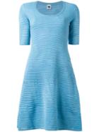 Missoni Scoop Neck Flared Dress, Women's, Size: 46, Blue, Viscose/polyester/polyamide/cotton