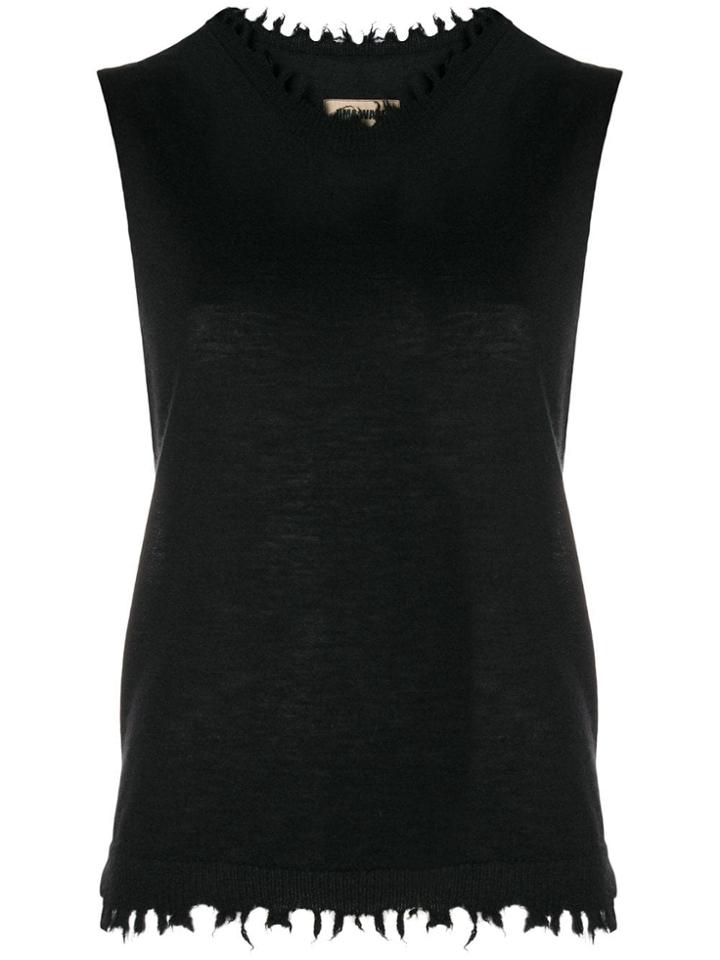 Uma Wang Torn Edge Detail Tank - Black