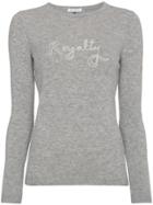 Bella Freud Wool Sweater With Royalty Embroidery - Grey