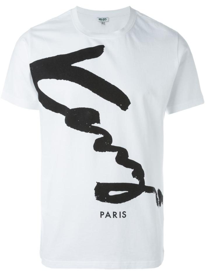 Kenzo Signature Print T-shirt, Men's, Size: Medium, White, Cotton